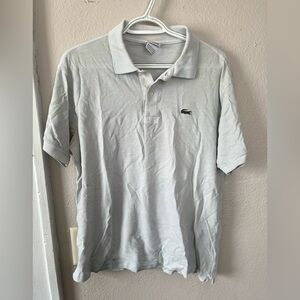 Lacoste Men's Light Blue Pique Polo with Crocodile Logo